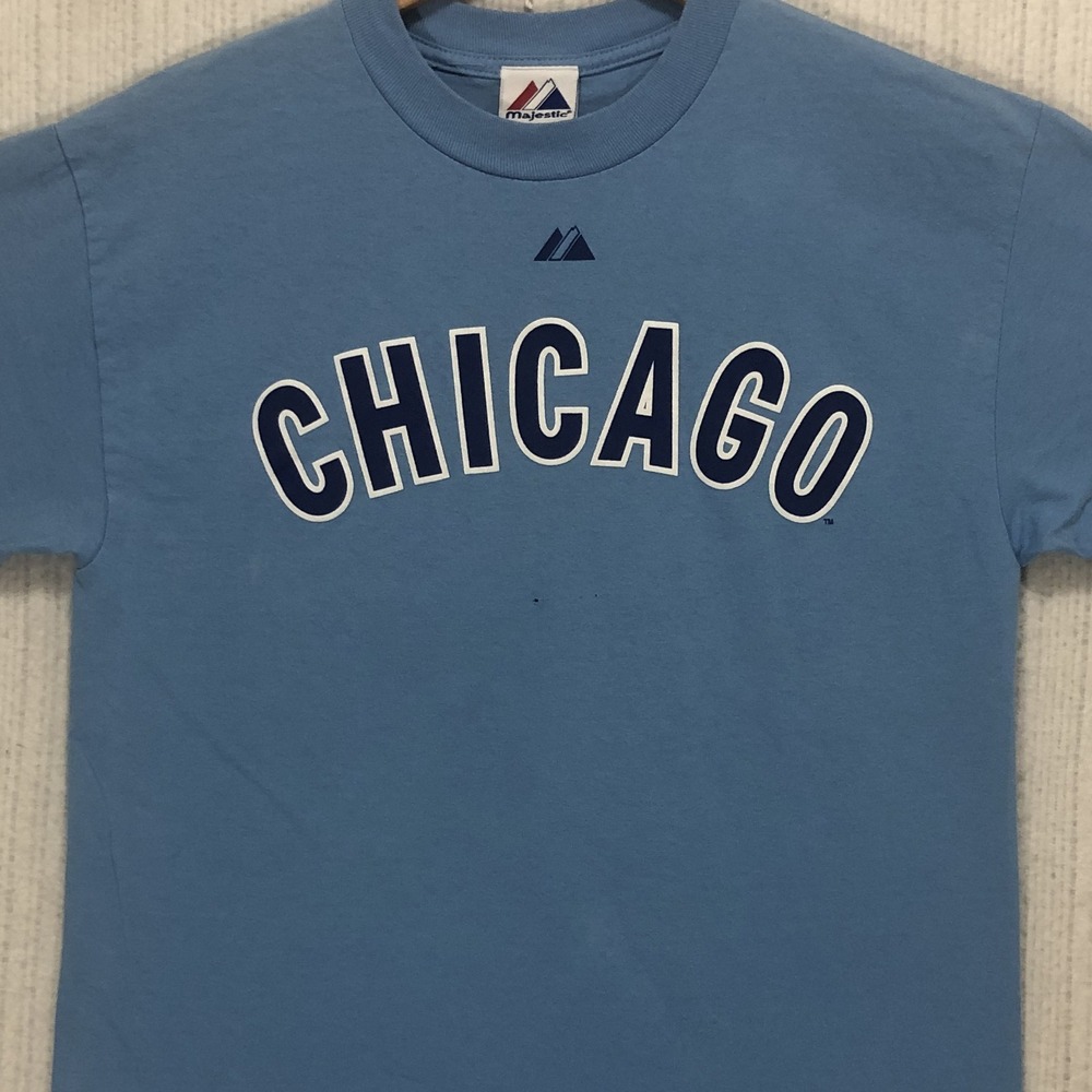 Majestic Chicago Cubs Derrek Lee 25 MLB T-Shirt Blue Mens Medium 2009
